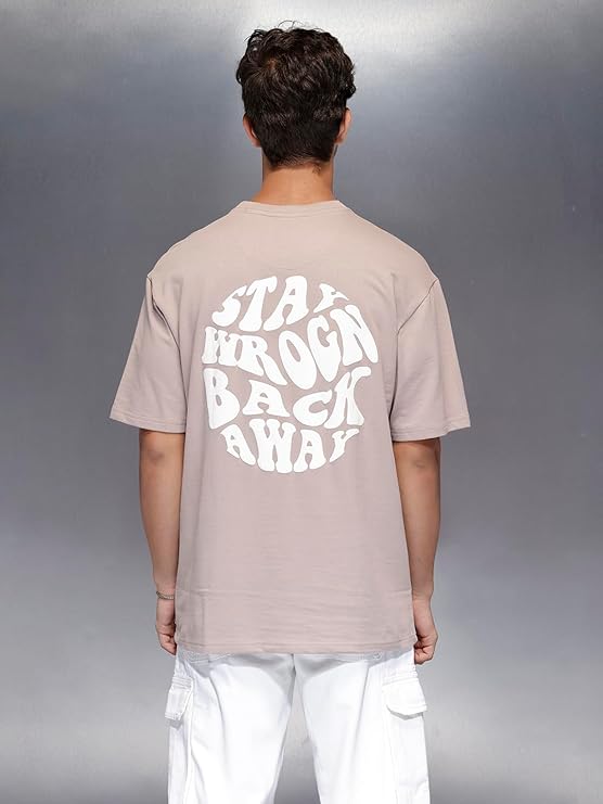 WROGN Men's 100% Cotton T-Shirt | Graphic Back Print | Oversized Fit - Image 3